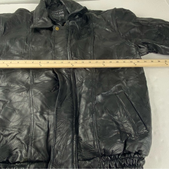 Maxam Mens XL Black Top Grain Lambskin Leather Patchwork Coat SEE ALL - Picture 3 of 8